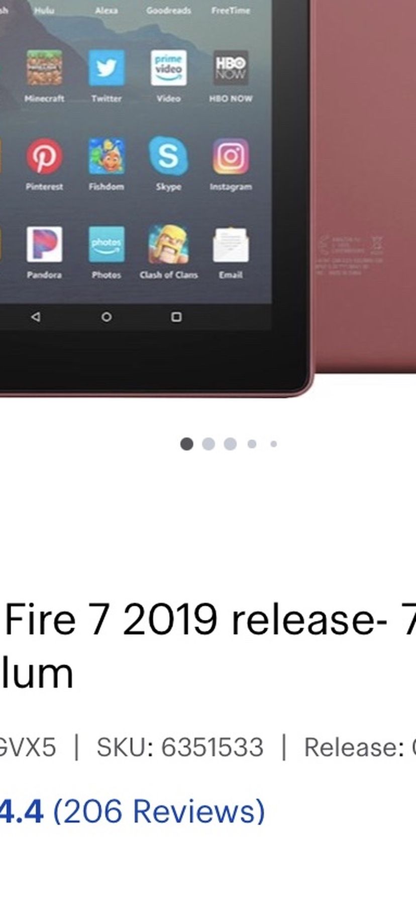 Amazon Fire 2019 Release Tablet Plum