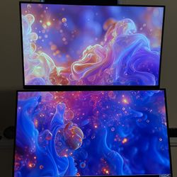 2 1440 27” Ultra wide Dell Monitors