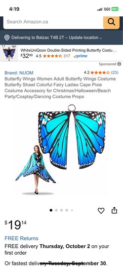 HALLOWEEN COSTUME BUTTERFLY WINGS adult women in eagle rock-FIRMPRICE