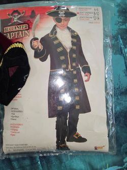 Buccaneer Captain Kids Pirate Costume Size 8-10