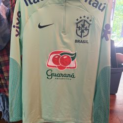 Nike Brazil Strike Drill Top Mens M DH5394-391 Green 1/4 Zip Training Soccer CBF