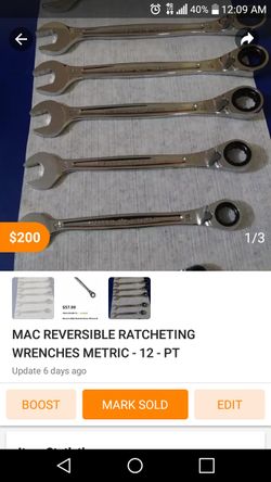 MAC REVERSIBLE RATCHETING Metric Wrenches