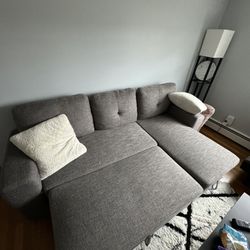 Grey pull out couch