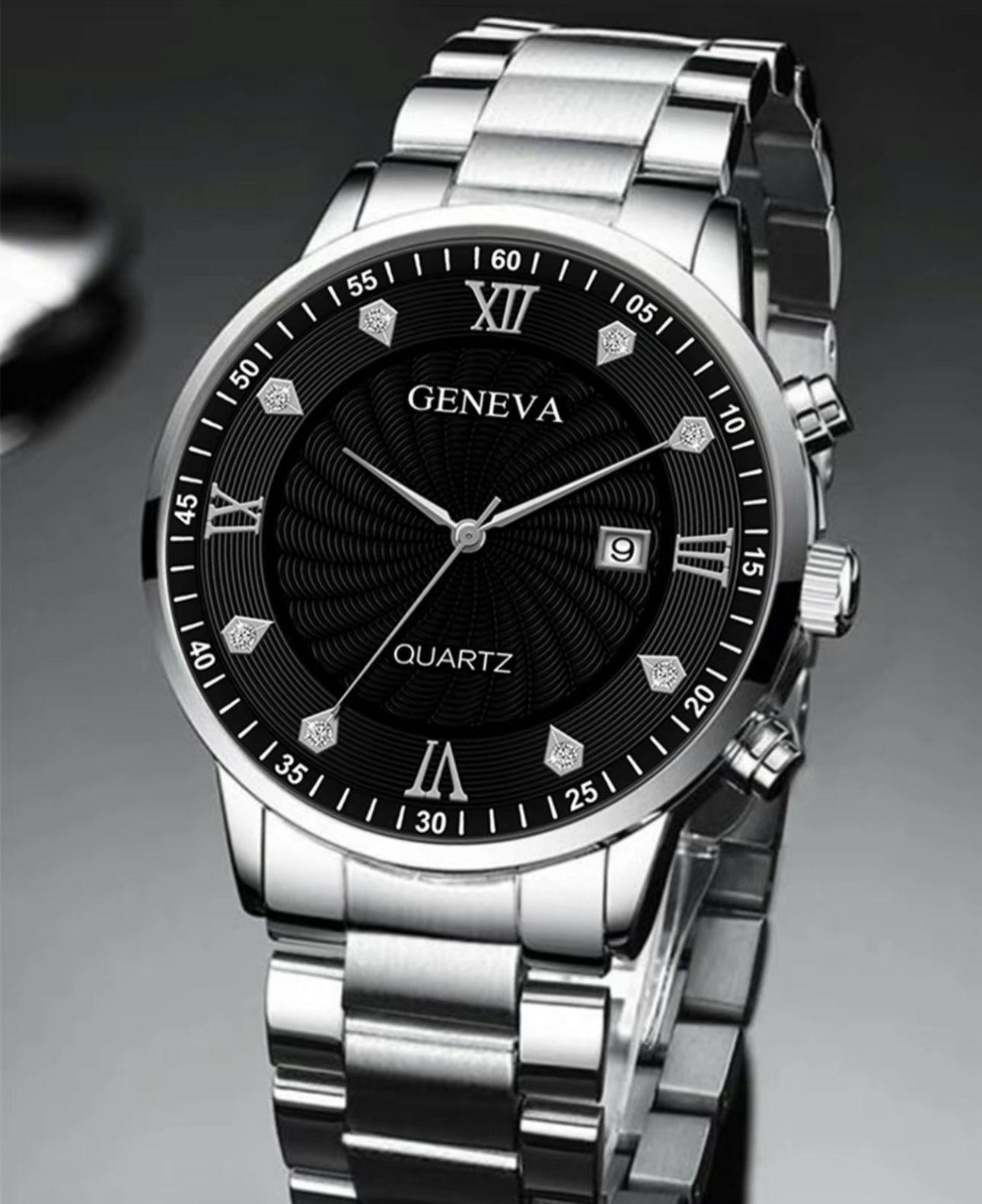 Men’s New Fashion Business Quartz Watch, With Bracelet Set