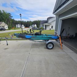 Tournament OldTown 120 PDL fishing peddle Kayak with trailer