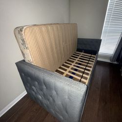 Bed Frame + Bed Mattress (Free), Desktop, Tv Desk !