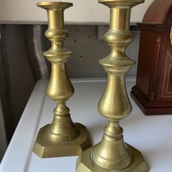 Antique brass candlesticks 