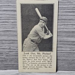 1928 Fro Joy Ice Cream Babe Ruth #2 Look Out Mr Pitcher  NY Yankees HOF