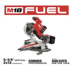 Milwaukee M18 FUEL 18V 10 in. Lithium-Ion Brushless Cordless Dual Bevel Sliding Compound Miter Saw Kit with One 8.0 Ah Battery