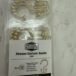 Gold Shower Curtain Hooks 