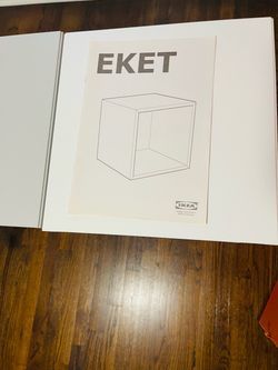 4 IKEA EKET Modular Storage Cubes (2 white, 2 Light Gray)