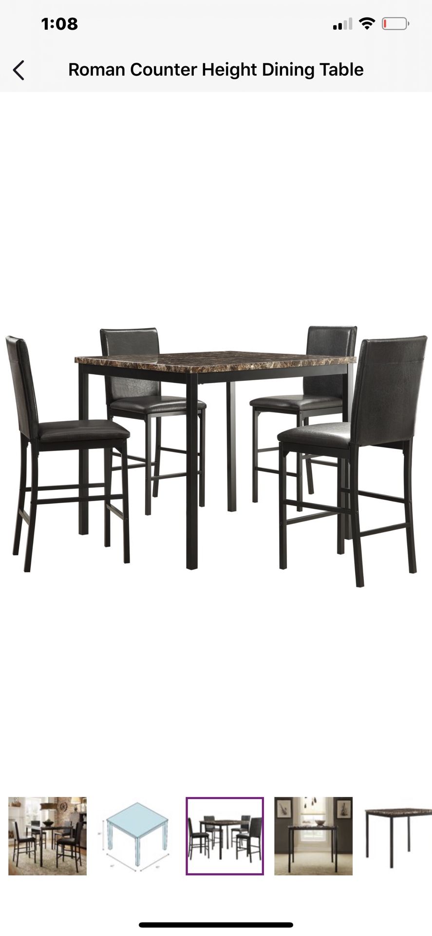 Counter height dining room table
