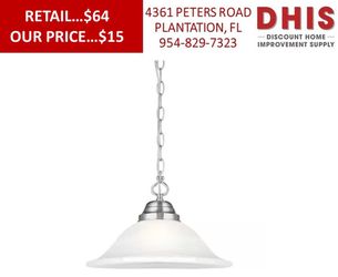 Design House Millbridge 1-Light Plug-in Satin Nickel Swag Light Fixture 