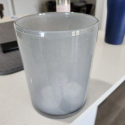 Gray Vase With Tea Light Candles