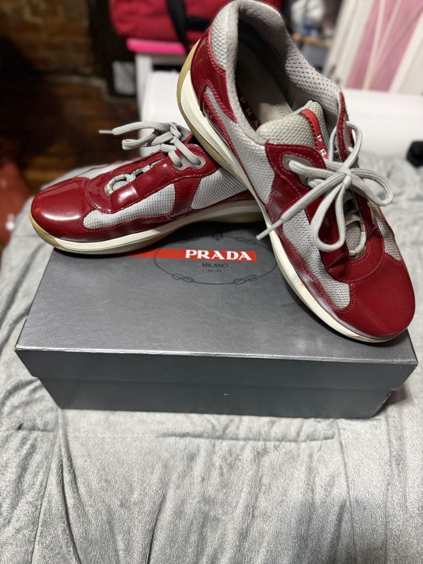 PRADA VERNICE Pattern Red Leather SHOES