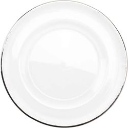 Classic Glass Charger Plates with Silver Edge
