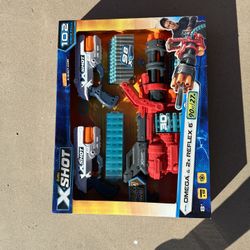 Zuru Xshot 102 Piece Pack Gun Nerf Pistols Gatling Gun