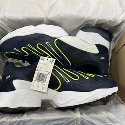 Adidas Originals EQT Gazelle Sneakers Mens 9.5 Navy Blue Solar Yellow EE4771 NEW