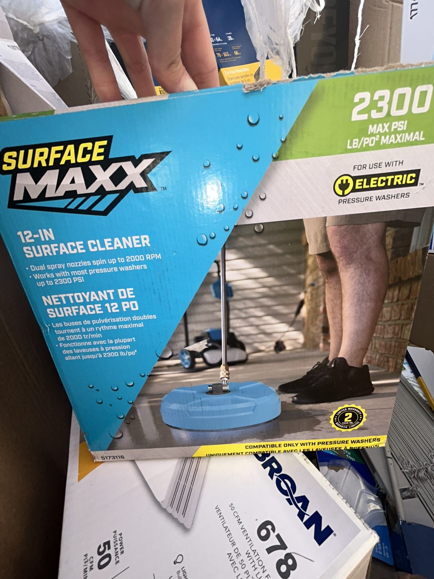 SurfaceMaxx 12-in 2300 PSI Rotating Surface Cleaner for Electric Pressure Washers