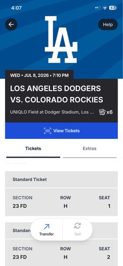 Los Angeles Dodgers Vs Colorado Rockies  Wednesday July 8