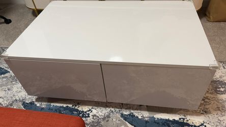 White Coffee Table With Storage