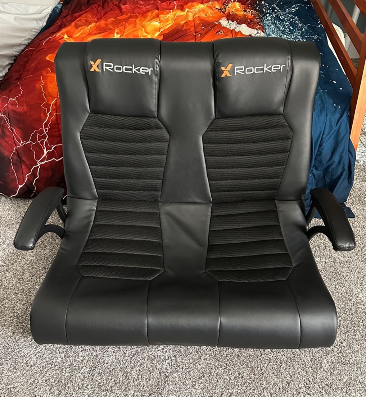 Gaming Chair X Rocker Dual Commander Floor Rocking Couch XL Duel Double Set Chairs Speakers & Subwoofer PC XBOX ONE Series X PS4 Nintendo Switch PS5 