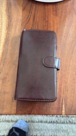 Brown Leather Folio 11 wallet Phone Case