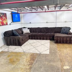 (Free Delivery) Giant Brown U Shape Sectional Couch