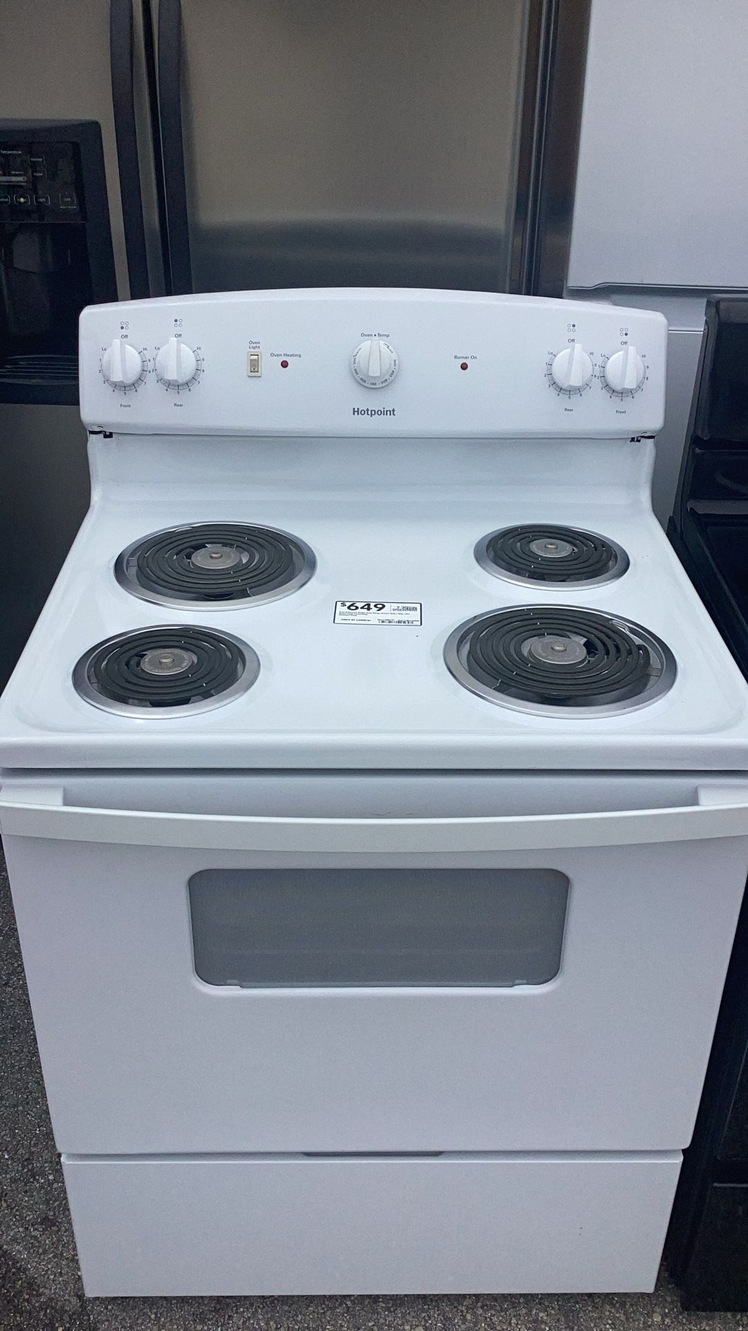 Brand New Hotpoint White Coil Stove