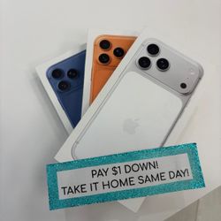 Apple IPhone 17 Pro Max 5G Unlocked New - Pay $1 DOWN AVAILABLE - NO CREDIT NEEDED
