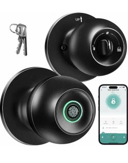 Brand New in box Smart Fingerprint Door Lock with App Control & Keys – Black