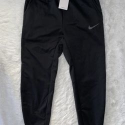 New Nike Mens Therma Fit Tapered Pants Size Medium Black Polyester
