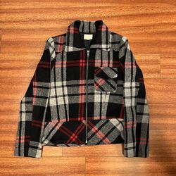 Black, Red, And Grey Plaid Lined Jacket