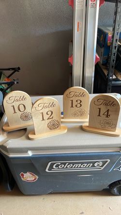 Wooden wedding table numbers (1-15)