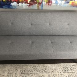 Gray Sofa Bed Futon (66”W and 29.5”H)