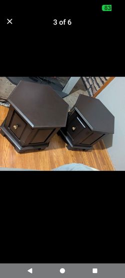 22x22 real wood rustic style end tables