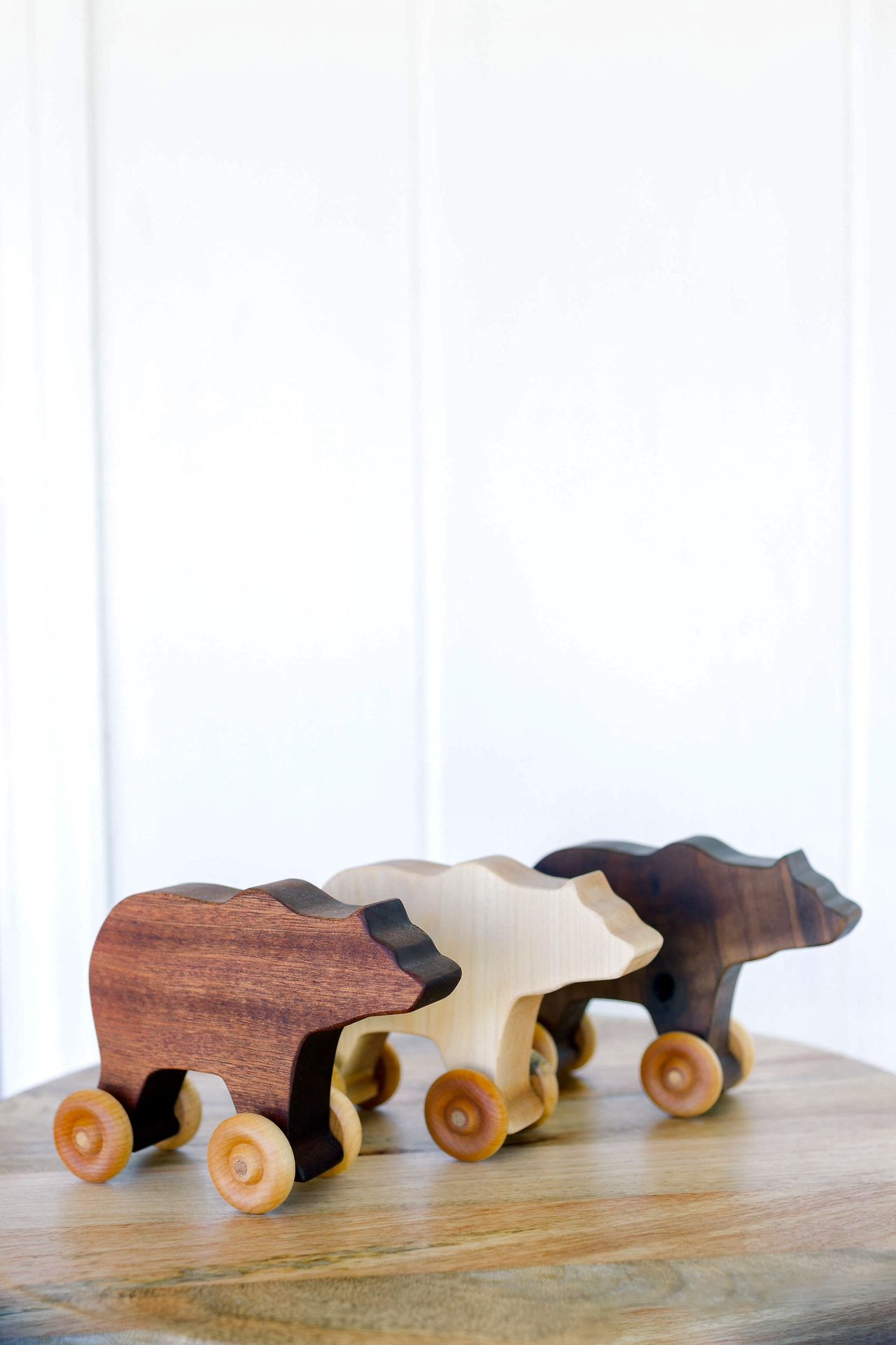 Wooden Montessori Bear Toy | Natural Hardwood