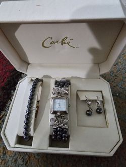 $10. Watch, bracelet, and earrings set