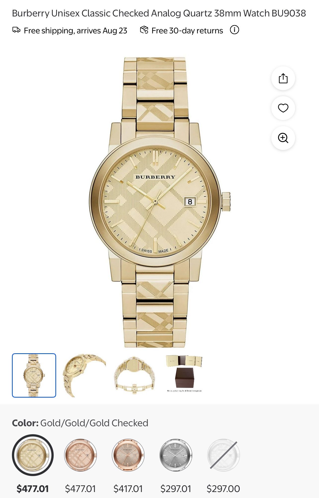 Gold Burberry Watch