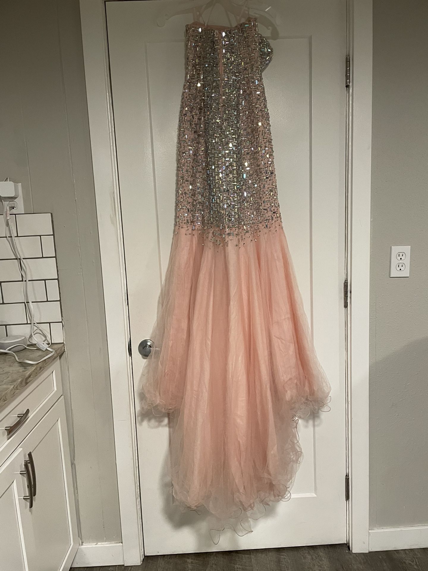 Pink Mermaid Style Prom Dress