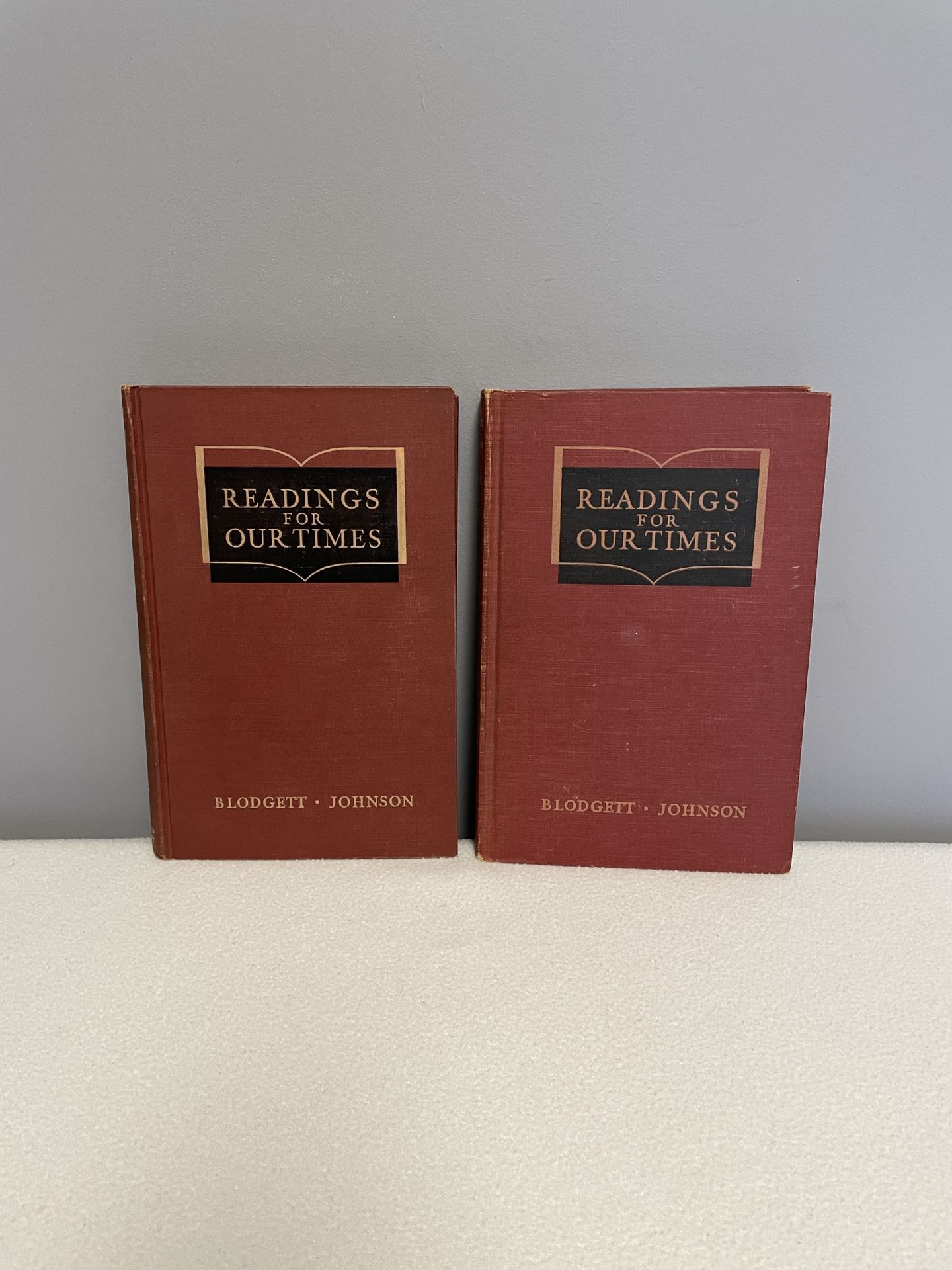 Readings for Our Times, Volume I and II, Blodgett Johnson, Hardcover, 1942