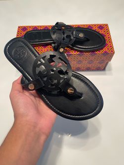 Tory Burch Miller Sandals Black Leather
