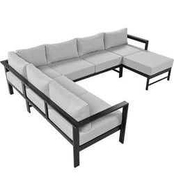 Assembled new Modern Outdoor Patio Furniture Set U-Shaped All-Aluminum Patio Sectional Sofa Set