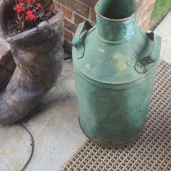 Antique Farm Metal Milk Dairy Jug Container Can USA Large 23.5” x 11”