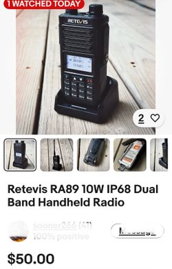 Retevis RA89 10W IP68 Dual Band Handheld Radio