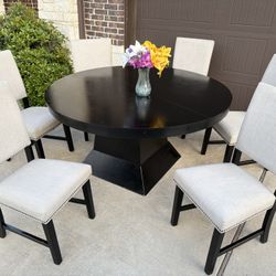 Beautiful Round Dining Set for 6! Table + 6 Matching Chairs. Sturdy.