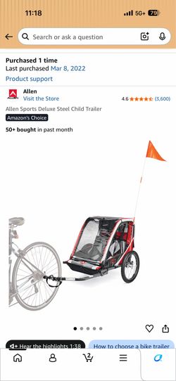 Allen Sports Deluxe Steel Child Trailer