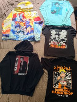 Anime Shirts & Hoodie Bundle ( Size S & M)