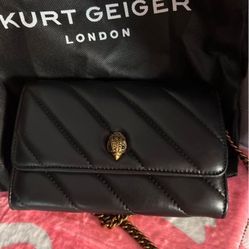 Offers welcome Kurt Geiger Black Soho Leather Wallet on Chain