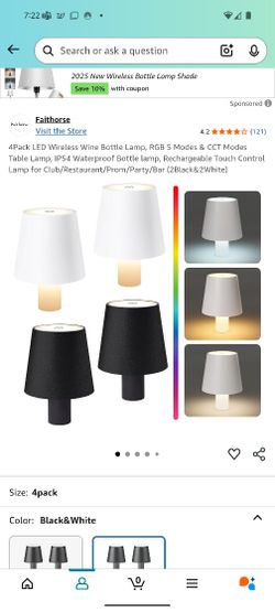 Faithorse 4 Pack LED Bedroom Lamps Wireless